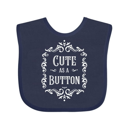 

Inktastic Cute As a Button in White Gift Baby Boy or Baby Girl Bib