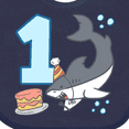 thumbnail image 4 of Inktastic 1st Birthday Shark with Cake Boys or Girls Baby Bib, 4 of 4