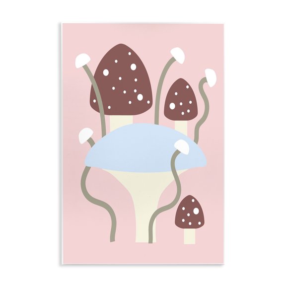 Stupell Industries Modern Fun Mushrooms on Pink Wall Plaque Art, 13 x 19, by Lil' Rue