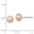 thumbnail image 2 of 925 Sterling Silver 6-7mm Rose FW Cultured Button Pearl Earrings, 2 of 5