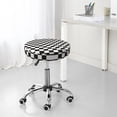 thumbnail image 7 of Kll Black And White Checkerboard Round Bar Chair Cushion Cover 14 Inch,Bar Stool Protector With Elastic, Soft Washable, 7 of 7