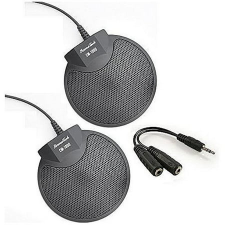 Sound Tech CM-1000 (Pack of 2) Table Top Conference Meeting Microphone with Omni-Directional Stereo 3.5mm Plug & Audio