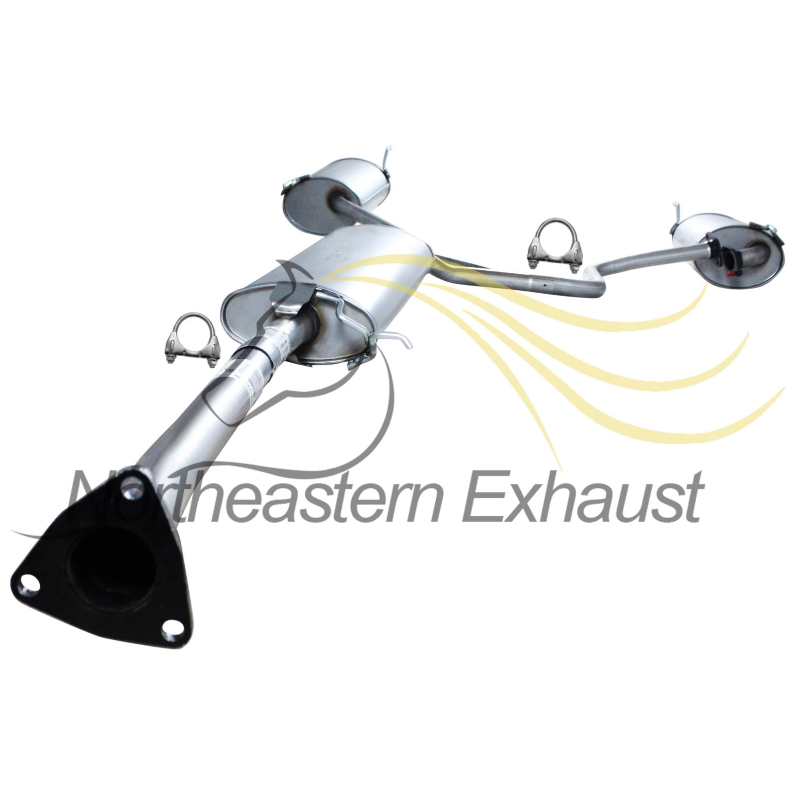 Stainless Steel Center Muffler, Y-pipe and Pair of Mufflers Exhaust System Kit Fits 2004-2006 Acura MDX 3.5L