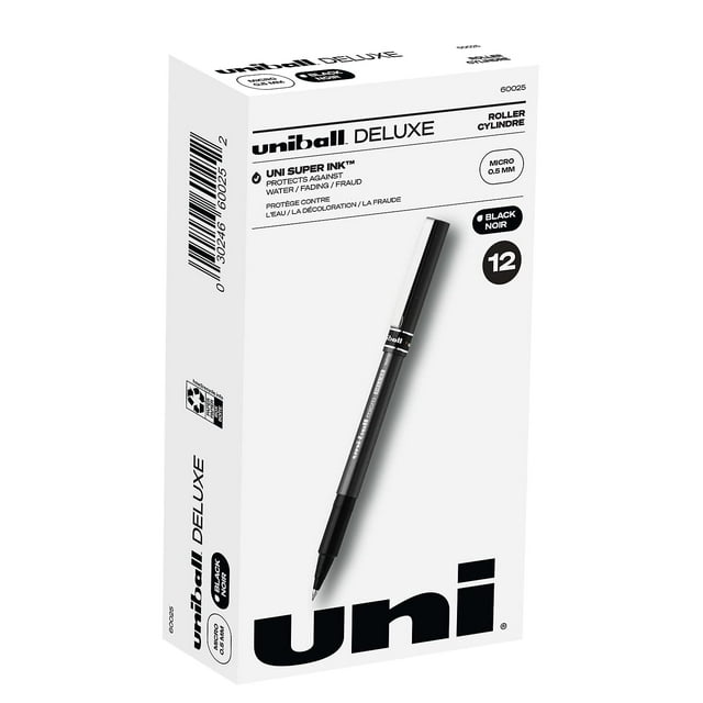 Bolígrafo Uni-ball Deluxe Roller Ball Micro de 0,5 mm negro