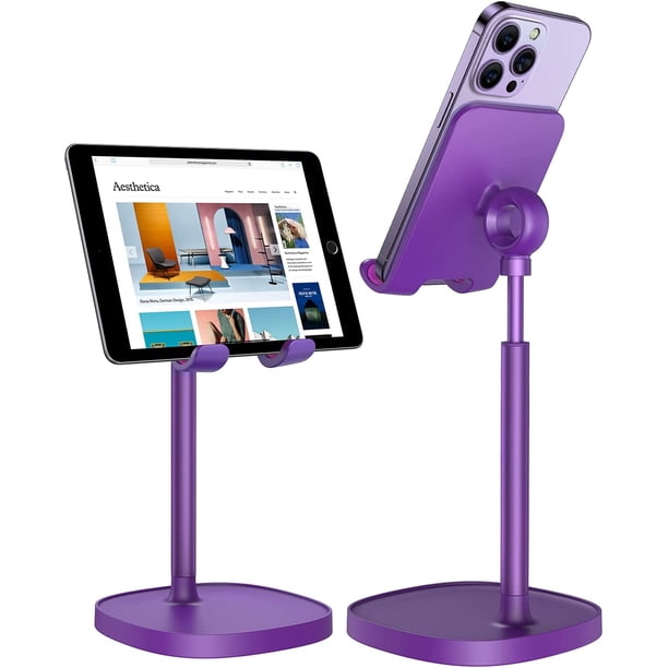 LISEN Accesorios de cocina rosa Soporte para teléfono celular Kawaii para iPhone y escritorio Más alto y más fotogénico que la base para teléfono Libera tu cuello Ángulo de altura ajustable Soporte pa
