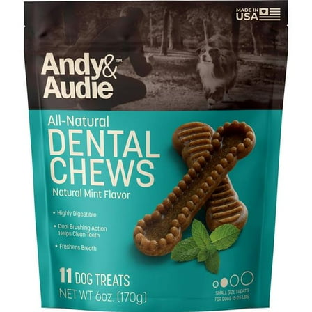 Andy & Audie F10711 Dental Chews for Dogs - Small - Mint