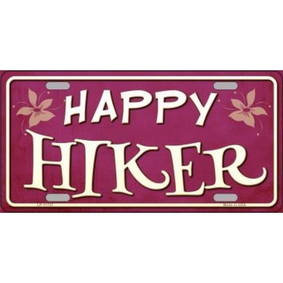 Happy Hiker Metal License Plate