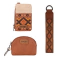 thumbnail image 6 of Wrangler Aztec Keychain Wristlet Wallets for Women Western Dual Pouch Wristlet Credit Card Holder Wallet with Zipper Pocket, Aztec-Brown, 6 of 7