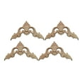 thumbnail image 4 of 4Pcs Wood Applique Corner Onlay Unpainted Mouldings DIY Decorative Craft Ornaments Wood Applique for Cupboard Wall Furniture Mirror Door 10cmx10cmx0.8cm, 4 of 8