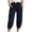 Navy, variant on felwors Capris Pants for Women Stretchy Elastic Waist Pocket Shorts Quick Dry Lightweight Casual Athletic Lounge Trousers (Light Green, XL)