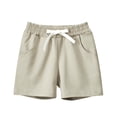thumbnail image 3 of Krdevn Summer Children's Stretch Waist Tie Shorts with Mesh Ventilation Pure Color Five Inch Mid Length Casual Shorts,5-6 Years, 3 of 3