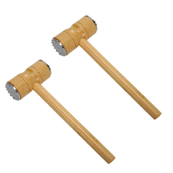 YSNOOWE 2Pcs Dual-Sided Meat Tenderizer in Khaki for Beef and Pork with High Durability