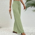 thumbnail image 7 of hotojiny Casual Wide Leg Pants Womens High Waisted Drawstring Loose Travel Vacation Work Trousers with Pockets, 7 of 7