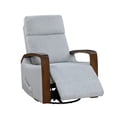 thumbnail image 5 of OakvillePark Vexa Boucle Swivel Glider Reclining Chair with Wooden Arms, Gray, 5 of 14