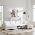 thumbnail image 2 of Oversized Sectional Couch with Chaise Lounge, Atumon 5-Seat L-Shaped Couch with 2 Pillows, Modern L-Shaped Couch Set Furniture, Upholstered Sectional Couch for Living Room Apartment, White, 2 of 10