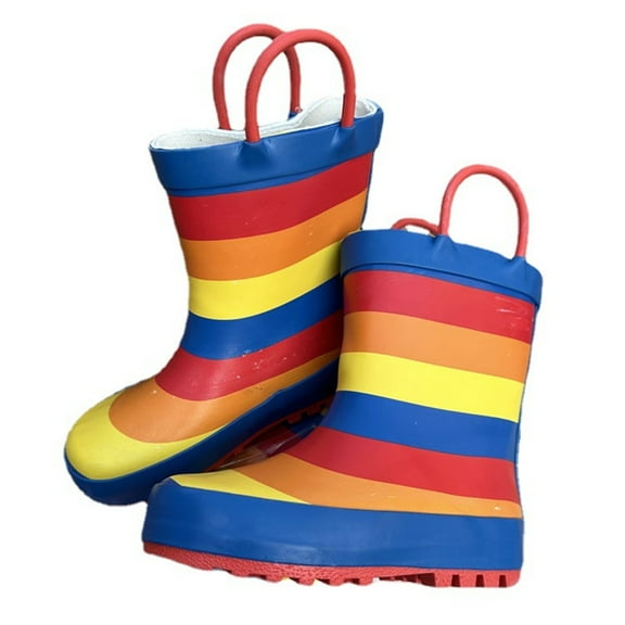 Rain Boots Toddler Boy Size 9 Boys and Girls Waterproof Boots Kids and Toddler Rain Boots - Girls and Boys Rubber Rain Boots Kids Size 5 Toddler to 7 Big Kid, Slip On