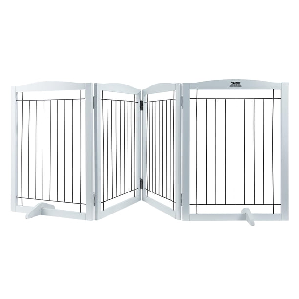 Puerta para mascotas VEVOR, independiente, de madera, 81 cm de alto x 244 cm de ancho, 4 paneles