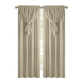 thumbnail image 2 of PowerSellerUSA Rod Pocket Blackout Window Curtains Panel with Attached Valance All-In-One 1-Piece Neutral Texture Home Curtains Set for Elegance, 42" x 84", Tan, 2 of 5