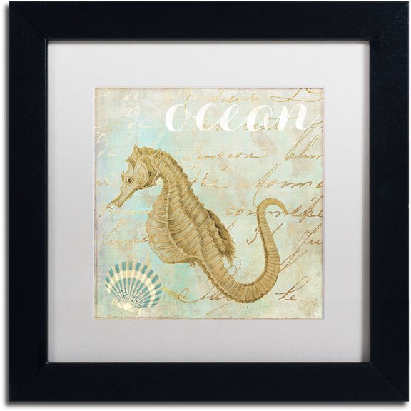Trademark Fine Art "Turquoise Beach III" Canvas Art by Color Bakery White Matte, Black Frame