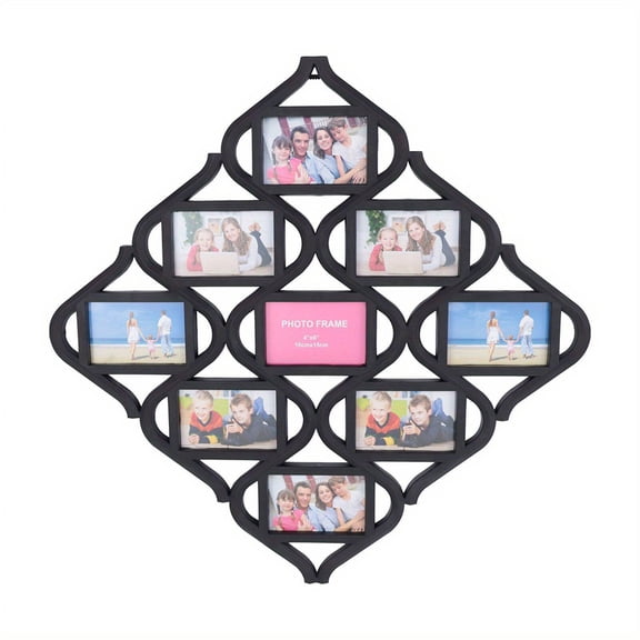 puresly 4x6In Wall Photo Frame Collage Diamond Shaped Wall Hanging Picture Frame Reusable Creative Photo Frame for for Wall Decoration And Photo Display