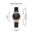 thumbnail image 6 of rygai 2Pcs/Set Women Watch Bracelet Kit Round Dial Numerals Pointer Shiny Accurate Decorative Gift Ladies Quartz Wristwatch Rhinestone Bangle for Daily Life,Rose Gold, 6 of 8