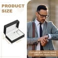 thumbnail image 2 of Estuche de viaje para relojes con organizador de joyas para hombres y mujeres, caja organizadora de joyas portátil de cuero PU de 2 compartimentos para 2 relojes, 1 collar, 1 anillo y 2 aretes, negro, 2 of 7