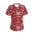 thumbnail image 2 of Uemuo Ho Funny Christmas Printed Women's Classic V-Neck T-Shirt - Soft, Breathable, Moisture-Wicking, Perfect for Casual, Office, Travel, and Everyday Wear-Small, 2 of 5