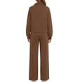 thumbnail image 4 of Fantaslook Two Piece Sets for Women Fall Outfits Lapel Long Sleeve Zipper Sweatshirts and Wide Leg Pants Lounge Tracksuits Sets, 4 of 9