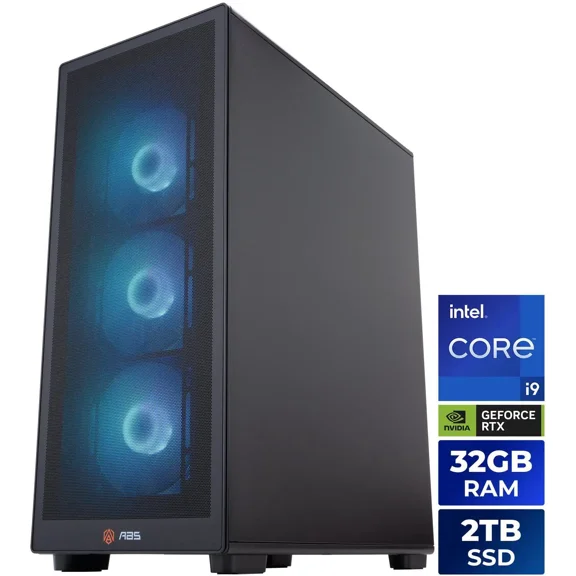 ABS Stratos II Aqua Prebuilt Gaming PC - Windows 11 - Intel Core i9-14900KF - GeForce RTX 5070 Ti 16GB - DLSS 4 - 32GB DDR5 - 2TB NVMe SSD