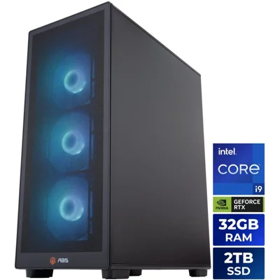 ABS Stratos II Aqua Prebuilt Gaming PC - Windows 11 - Intel Core i9-14900KF - GeForce RTX 5070 Ti 16GB - DLSS 4 - 32GB DDR5 - 2TB NVMe SSD