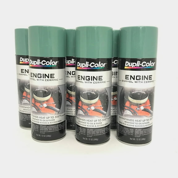 Duplicolor DE1618-6 Pack Engine Enamel with Ceramic Detroit Diesel Alpine Green - 12 oz