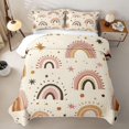 thumbnail image 2 of Manfei Boho Rainbow Bed Spread Queen, Star Planet Queen Coverlet Set, Beige, 3 Pieces, 1 Quilt and 2 Pillowcases, 2 of 7