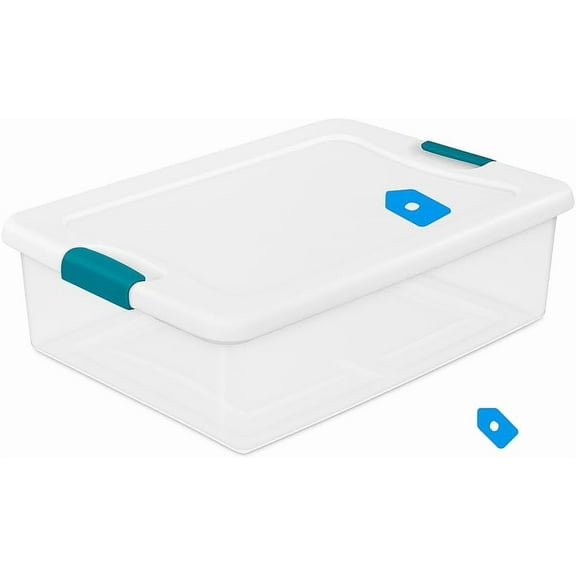 Latching Storage Box, See-Through Base, 32-Qt 14968006