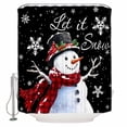 thumbnail image 2 of Black Christmas Waterproof Fabric Shower Curtain, Snowflake Snowman Xmas Birds Berry Shower Curtain for Bathroom Curtains Bathtubs Hotel Washable Shower Curtains with 12 Hooks Small 36x78in, 2 of 6