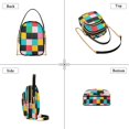 thumbnail image 3 of FORMRS Crossbody Bag for Women Quilted Travel Shoulder Cell Phone Purse with Chain Strap Handbag, Blue Checkered Pattern, 3 of 7