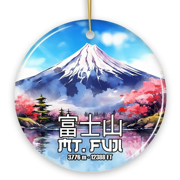 Incredible Mt. Fuji Ceramic Ornament, Vintage Japan Souvenir and Christmas Decor