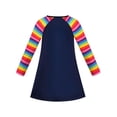 thumbnail image 2 of Vestido de Niña Pascua Floral Búsqueda de Huevos Aplique Color Arcoíris Rabbit Manga Larga 8 Años, 2 of 6
