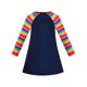 thumbnail image 2 of Vestido de Niña Pascua Floral Búsqueda de Huevos Aplique Color Arcoíris Conejo Manga Larga 6 Años, 2 of 6