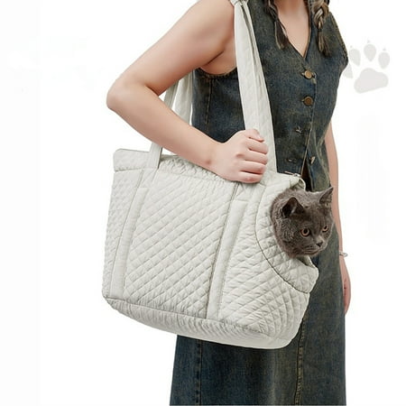Sokhug Expandable Dog Carrier Purse Cat Soft-Sided Carriers Bag for Small Puppy Medium Kitten with Pockets Portable Stylish Pet Travel Handbag with Safety Tether Multipurpose Tote Bag