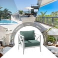thumbnail image 2 of 4-Seat Aluminum Patio Furniture Set, White Outdoor Conversation Sofa with Chairs and Tables,White, 2 of 9