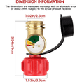 thumbnail image 2 of 2X Propane Tank Gauge Level Indicator Leak Detector Gas Pressure Meter, Universal for Gas Grill, Lantern, Heater,2 x Adapter,Red, 2 of 7