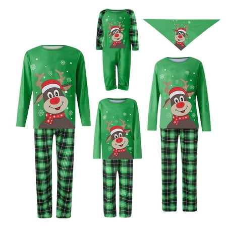 

Zoiuytrg Matching Family Christmas Pajamas Xmas Elk Print Jammies Sleepwear Family Christmas Pjs