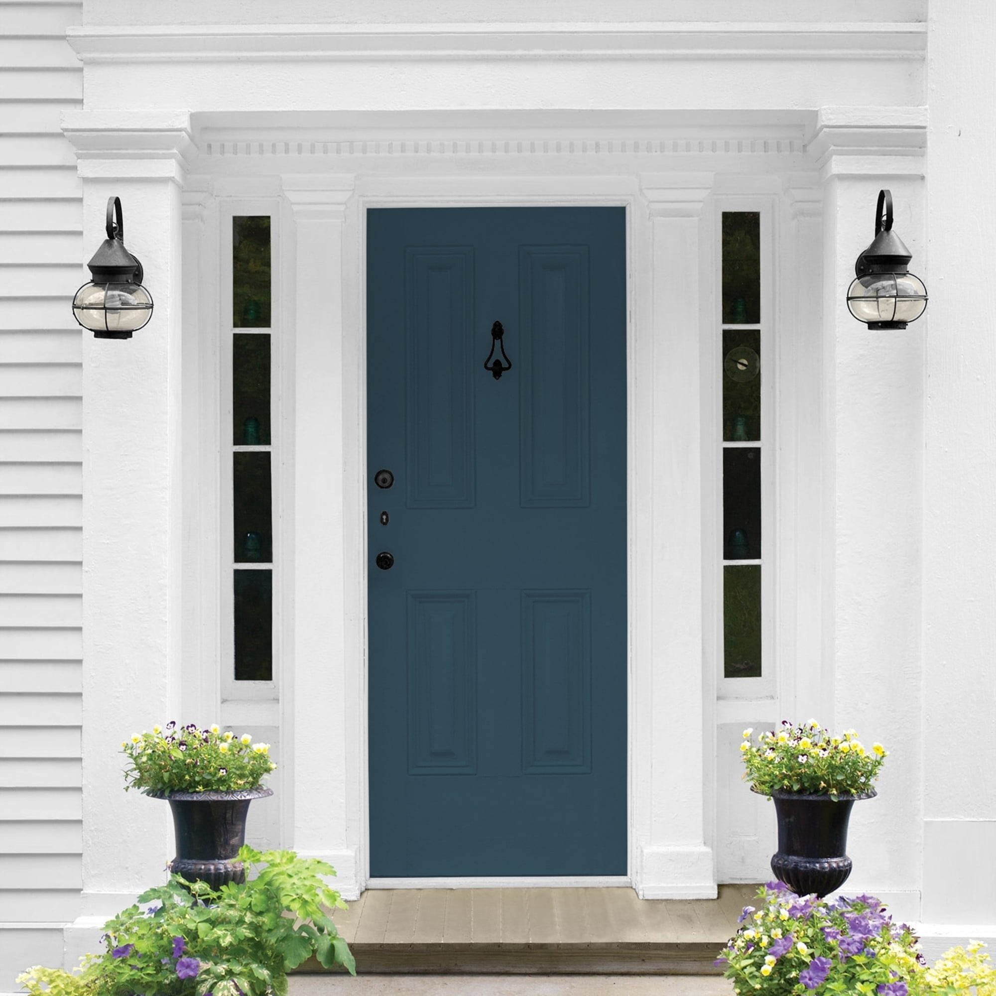 Glidden HEP Sailor's Coat / Blue Semi-Gloss Exterior Paint with Primer, 1 Quart