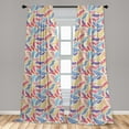 thumbnail image 5 of Ambesonne Feathers Curtains, Colorful Checkered, Pair of 28"x84", Multicolor, 5 of 5