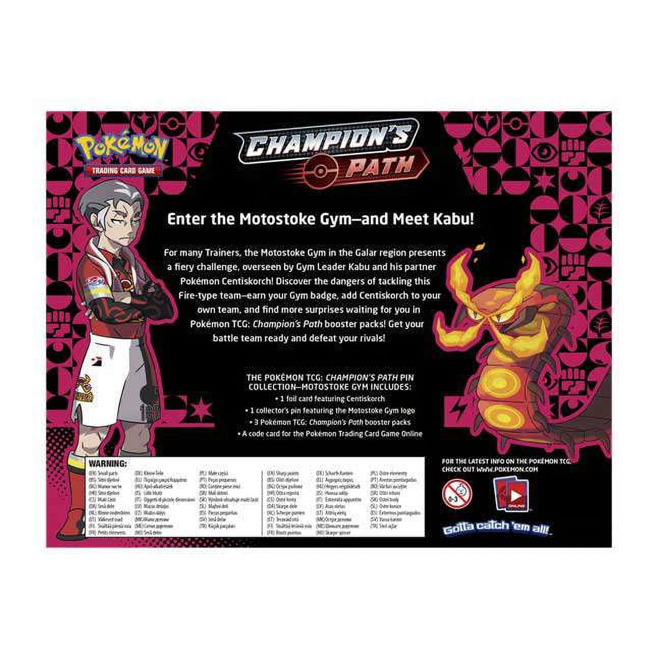 Pokemon Champion's Path Motostoke Gym Pin Collection (3 Booster Packs, Promo Card & Pin!)