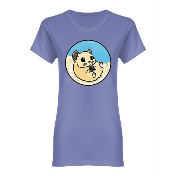 Adorable Hamster With A Seed Shaped T-Shirt Women -Image by Shutterstock, Female Medium