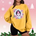 thumbnail image 2 of Feancey Merry Christmas Sweatshirt Women Novelty Gnome Printed Pullover Tops Drop Shoulder Long Sleeve Crewneck Sweatshirts Fashion Gift Ideas Yellow XL, 2 of 6