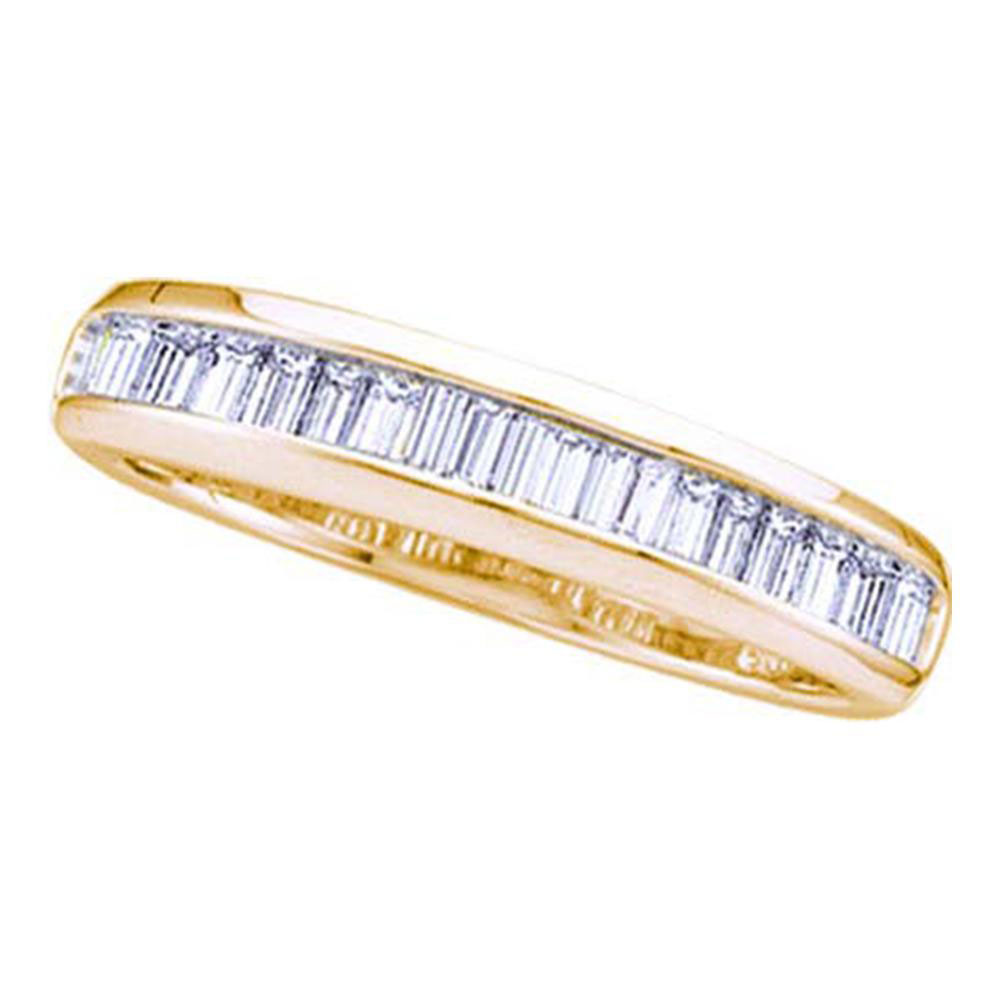 14kt Yellow Gold Womens Baguette Diamond Wedding