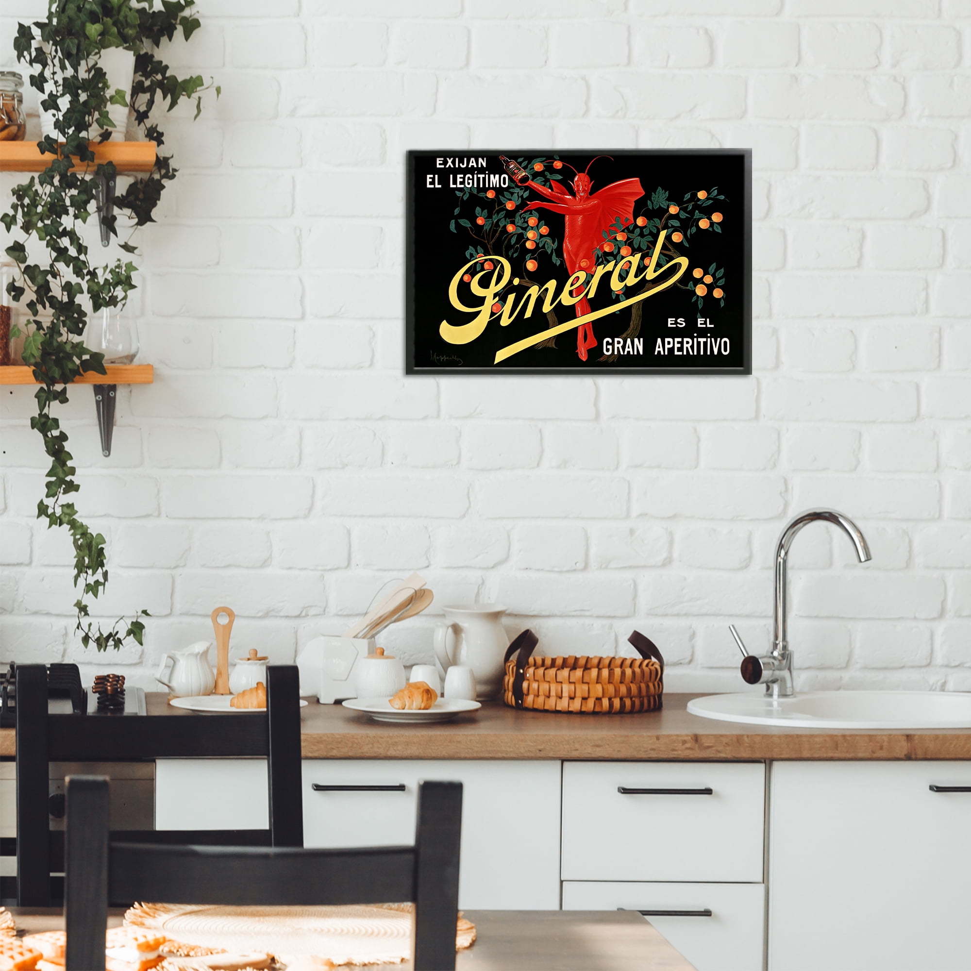Stupell Industries Aperitif Poster with Character Black Framed Giclee Art, design by Leonetto Cappiello