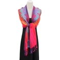 thumbnail image 3 of shiyou-Colorful Pashmina Shawls and Wraps - Soft Rave Scarf Jacquard Silk Satin Rainbow Scarf with Tassels, 3 of 4